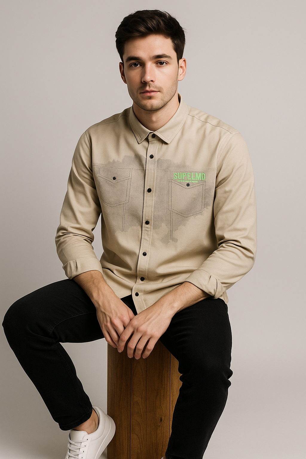 Mens Spray Effect Regular Fit Shirt