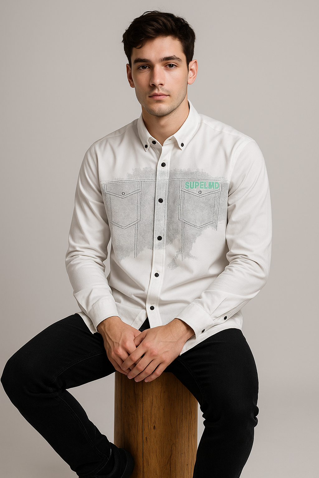 Mens Spray Effect Regular Fit Shirt